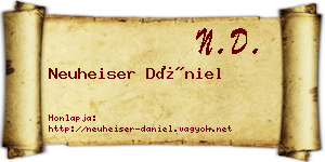 Neuheiser Dániel névjegykártya